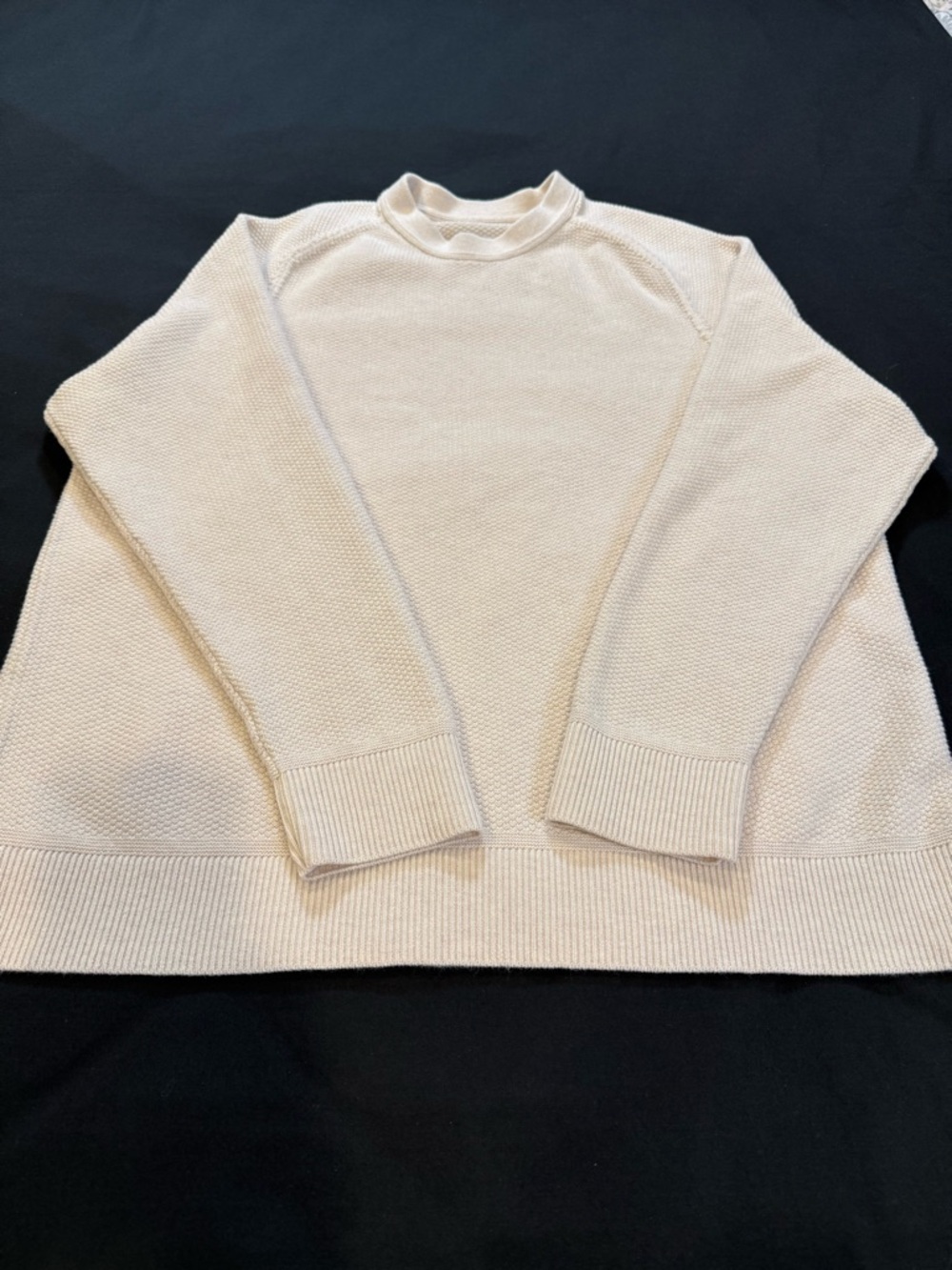 Lululemon Cream Mock Neck Sweater XL Cozy Textured Knit Pullover